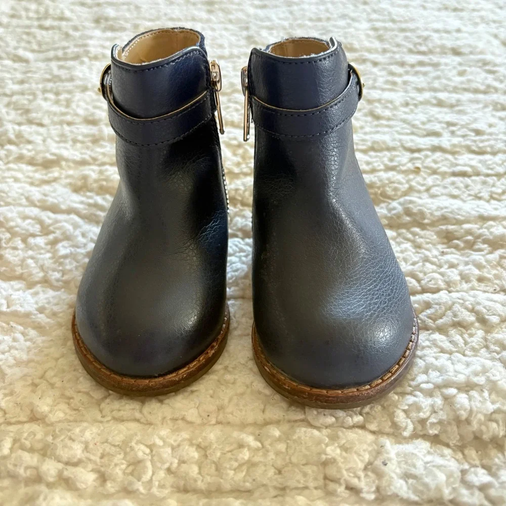 Janie‎ and Jack Toddler Suede Side Zip Ankle Bootie in Merchant Marine Navy Sz 5
